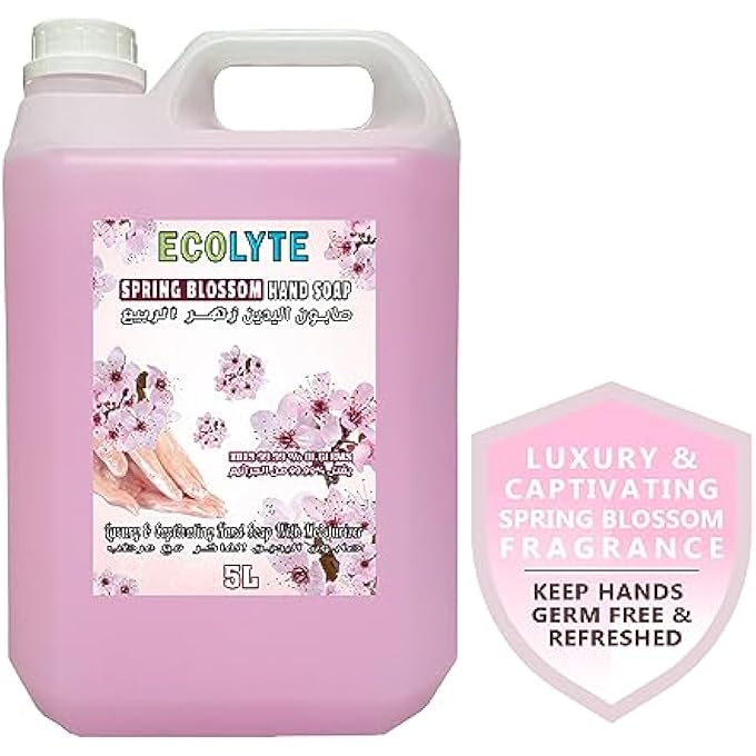 ECOLYTE+ إيكوليت سائل غسيل اليدين الفاخر - 5 لترات - زهر الربيع - حماية فعالة من الجراثيم - Image 2